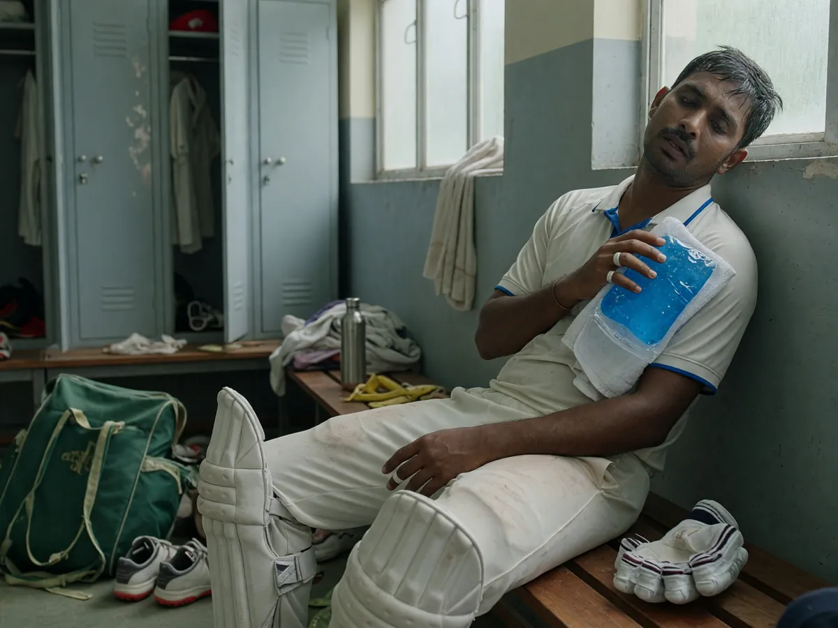 Editorial photograph of an adult Indian person talking to a friend in a calm cafe setting